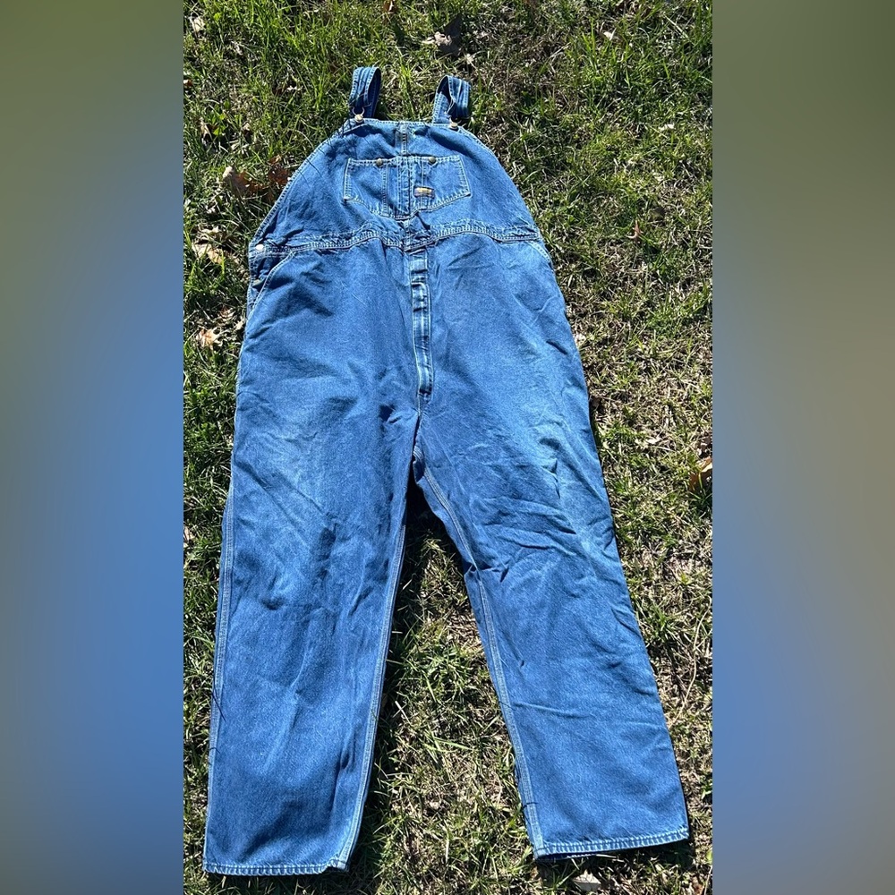 Vintage denim overall coveralls osh kosh b’gosh 60x30 xxl farmer